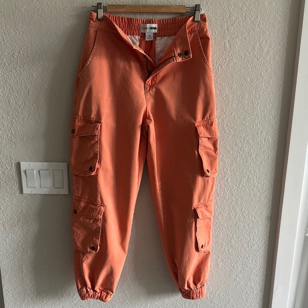 Women's’ Orange Cargo Pants